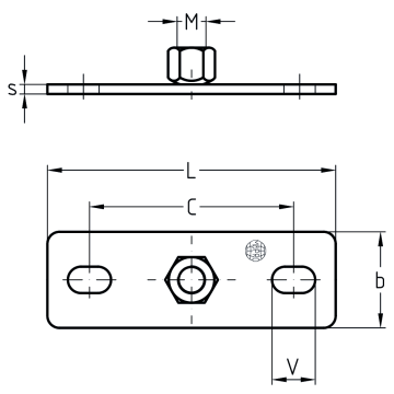 Grondplaten met moer M16 | 2 | RVS 3.04