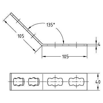 Equerre MPR 135° type S+ 2+2